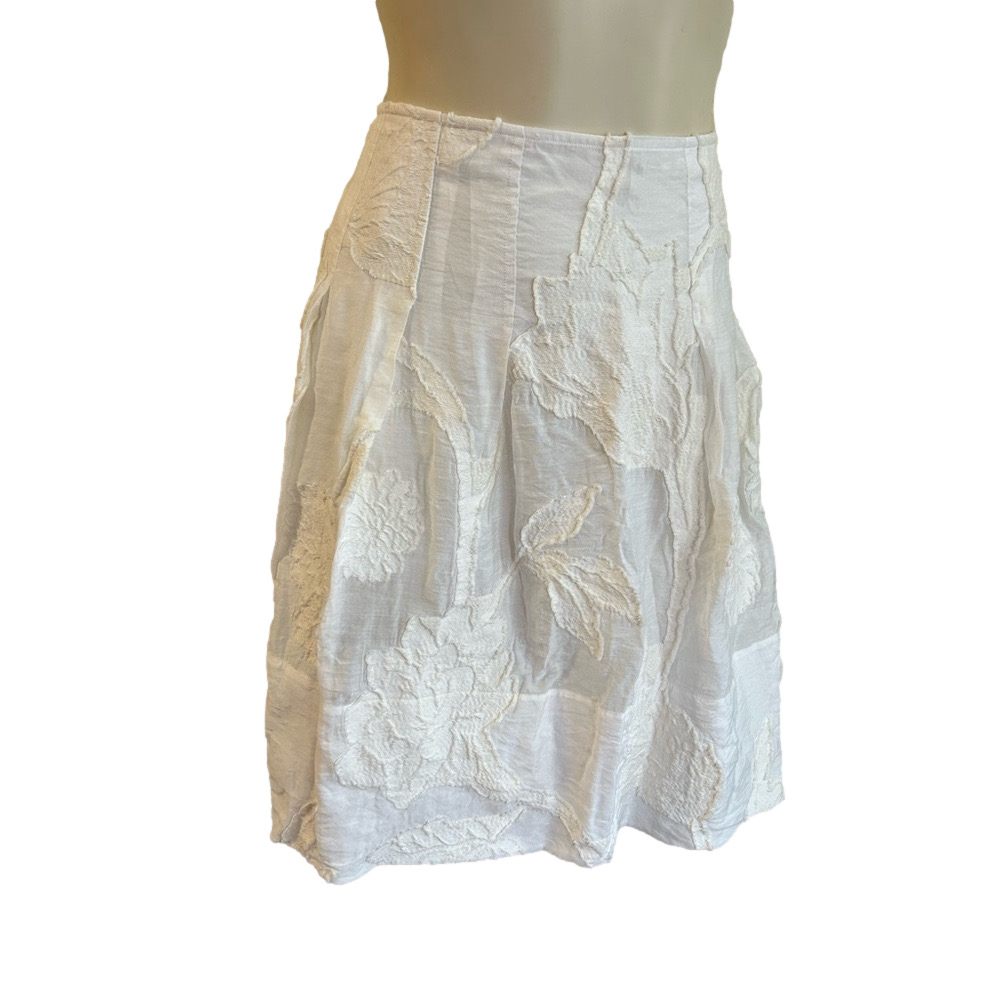 Vince. White Ballon Cotton/ Viscose Blend Pocketed Skirt Large Nwt